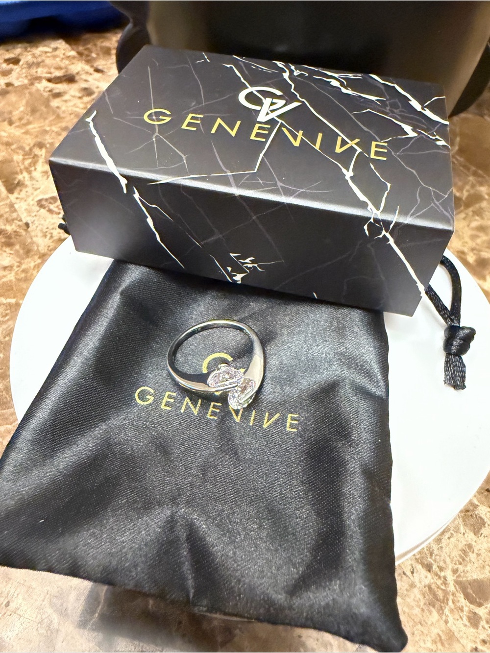 🎁 NWT Genevive .925 Sterling Silver CZ Ring - Picture 3 of 8